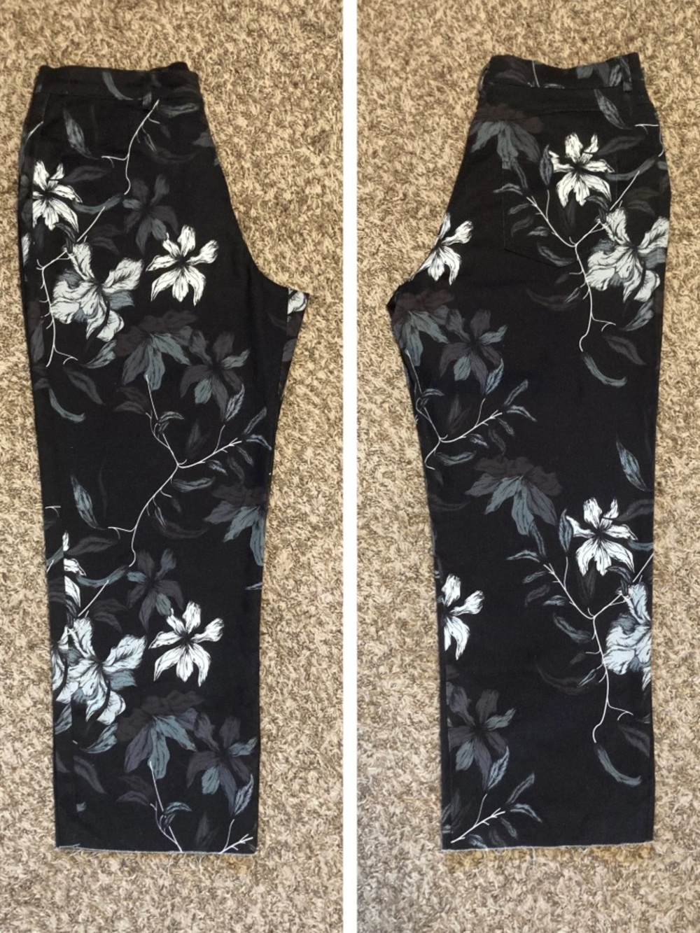 NWT THE KIT - Daniel Vosovic Cropped Alexa Jeans Sz 18 Granite Floral 99% Cotton - Picture 8 of 17